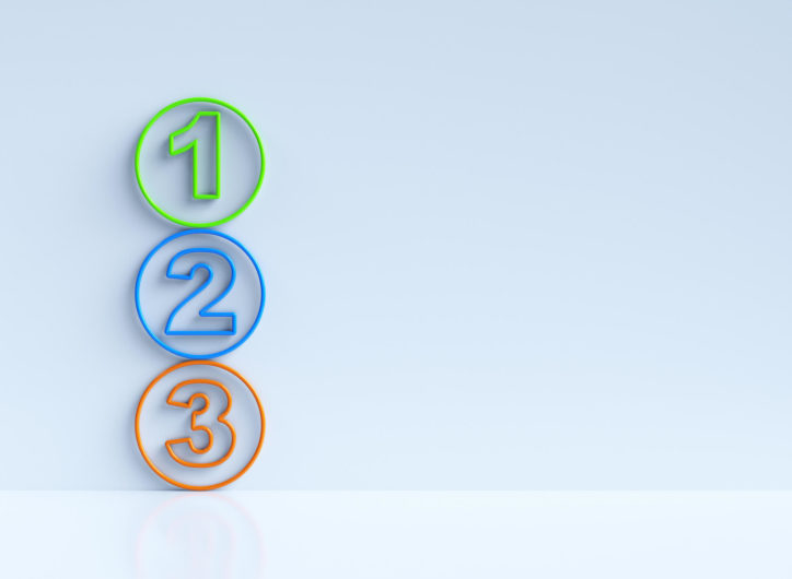 One two three - 3d progress steps
