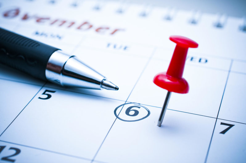push-pin in calendar